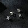 S925 Sterling Silver Platinum-plated Sparkling Square Moissanite Princess Earrings, Size: S