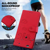 For Realme 13+ Global Cute Cats RFID Leather Phone Case(Red)