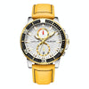Ochstin 6045A Multifunctional Quartz Luminous Genuine Leather Men Watch(Gold+Yellow)