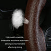 38cm Four-season Embossed Cowhide Hand-sewn Steering Wheel Cover(Brown)