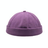A36 Cartoon Coconut Tree Pattern Retro Hip Hop Without Eaves Sailor Hat Landlord Hat Skullcap, Size:One Size(Purple)