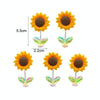 5pcs /Set Cute Sunflower Car Ornament Car Center Console Shaking Flowers Decoration, Style: A Model Transparent Leaves