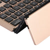 F18 Ultra-slim Rechargeable Foldable 58 Keys Bluetooth Wireless Keyboard with Holder (Gold)