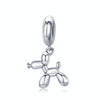 S925 Sterling Silver Cute Balloon Dog Charm DIY Bracelet Accessory, Style:Bead
