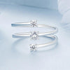 S925 Sterling Silver White Gold Plated Sparkling Zircon Wrap Open Adjustable Ring(BSR532-E)