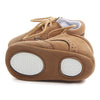 D0772 Cotton Uppers Semi-Rubber Soles Non-Slip Baby Walking Shoes, Size: 12cm(Light Brown)