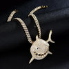 PDT139 Shark Pendant Hip Hop Vintage Necklace(Gold)
