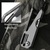 Multifunctional Titanium Keychain Outdoor Portable Defense Mini Folding Knife, Style: With 1 Titanium Ring