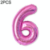2 PCS 40 Inch Aluminium Foil Number Balloons Birthday Wedding Engagement Party Decor Kids Ball Supplies(6-Rose red)