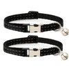 2 Pack Reflective Cat Collar with Bell, XS 19-30cm, Black