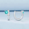 S925 Sterling Silver Platinum-Plated Green Female Earrings(BSE1030)