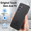 For Samsung Galaxy S23 FE 5G Twill Fabric Leather Skin Back Phone Case(Black)