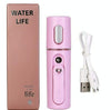 Facial Steamer Nano Steamer Handy  Face Moisture Sprayer Rechargeable Mini USB Charging Automatic Alcohol Sprayer(Light purple)