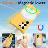 For Samsung Galaxy S25 Ultra 5G Wave Texture MagSafe Magnetic Liquid Silicone Phone Case(Yellow)