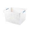 Plastic Storage Basket Desktop Sundry Organizer Frame Toys Kitchen Snacks Storage Box, Style: Deep Medium White