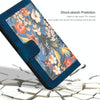 For iPhone 8 Plus / 7 Plus Floral Pattern Leather Phone Case with Lanyard(Dark Blue)