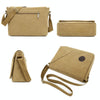 LIJIEBAO Canvas Shoulder Bag Men Casual Messenger Bag Simple Student Schoolbag(Dark Grey)