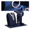 6x5x15cm Curved Necklace Display Stand Jewelry Display Props Blue Microfiber Window Necklace Earring Ring Stand