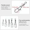 10pcs /Pack Stainless Steel Fishing Connector Bearing Rolling Swivel Connector Fishing Gear Accessories(5(29mm))