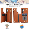 For Samsung Galaxy S24 Ultra 5G Double Flap Zipper RFID Leather Phone Case with Short Lanyard(Brown)