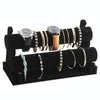 Detachable Velvet Bangle Bracelet Stand Watch Jewelry Display Rack, Style: Two Layer Black Velvet