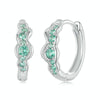 S925 Sterling Silver With Platinum-Plated Sweet Green Ocean Wave Earrings(BSE1034)
