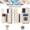 For Samsung Galaxy S20 Double Flap Zipper RFID Leather Phone Case with Short Lanyard(White)