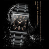 FNGEEN 3627 Waterproof Calendar Men Square Watch(Black Belt Black Shell Black Surface)