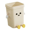 Cute Square Trash Can Household Living Room Bathroom Garbage Bin, Style: 7L Sitting White