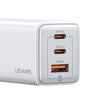 USAMS US-CC196 65W ACC Three Ports GaN Charger, UK Plug(White)