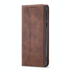 For Sharp Aquos Sense 3 Magnetic Dual-fold Leather Phone Case(Coffee)