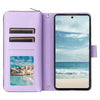 For Samsung Galaxy A73 5G Nine-card Slots Zipper Wallet Bag Leather Phone Case(Purple)