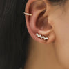 DZ-522 Simple Small Drilling Lug Clip Geometric Zircon Earrings