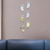 36pcs /Set Acrylic Small Feet Stereo Wall Stickers Home Decoration Soft Mirror(Black)