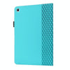 For Samsung Tab A 8.0 2019 T290/T295/T297 Rhombus Skin Feel Horizontal Flip Tablet Leather Case with Card Slots & Holder(Lake Blue)