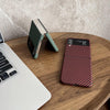 For Samsung Galaxy Z Flip3 Carbon Fiber PC MagSafe Phone Case(Blue)