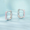S925 Sterling Silver Pink Zircon Women Earrings(SCE1709)