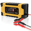 FOXSUR 12V / 24V / 10A Car / Motorcycle Battery Smart Repair Lead-acid Battery Charger(UK Plug Yellow)