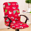 Stretch Chair Cover Office Armrest Lift Computer Chair Seat Cover, Size: M(Happy Christmas Red)