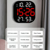 13-Inch LED Acrylic Electronic Clock Large-Screen Square Wall Clock With Timing Temperature Humidity(6632 Orange White Green)
