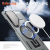 For Samsung Galaxy S23 Ultra 5G Shield Frame Holder MagSafe Phone Case(Grey)