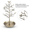 Birdie Tree Shape Ear Stud Earrings Bracelet Pendant Necklace Jewelry Display Storage Rack(Cyan)