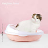 Pet Supplies Semi-Enclosed Detachable Splash-Proof Litter Box Cat Toilet with Cat Litter Scoop(Pink)