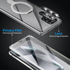 For Samsung Galaxy S25 Ultra 5G MagSafe Magnetic HD Frosted Tempered Glass Holder Phone Case(Silver)
