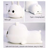 Cute Rabbit Pet Night Light Bedside Nursing Eye Protection Children Sleeping Silicone Lamp(Press Version)