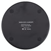 10W QI Plaid Pattern Round Metal Wireless Charger (Black)