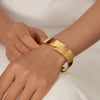 OPK GH1106 Stainless Steel Minimalist Glossy Bracelet(Gold)