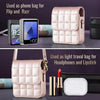 For Samsung Galaxy Z Flip6 BFB04 Plaid Crossbody Fold Phone Bag(Rose Gold)