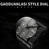Oulm 3364 Men Square Dial Leather Belt Quartz Watch(Black)