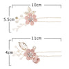 Fashion Flower Hair Combs Headdress Prom Bridal Wedding Hair Accessories Gold Leaves Hair Jewelry Hair Pins(Purple 1 flower)
